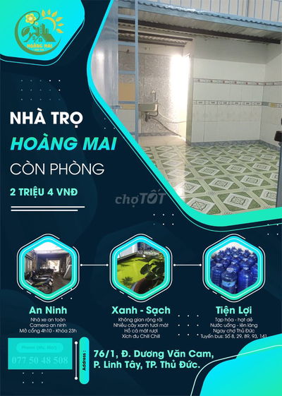 CÒN PHÒNG >> 2TR1-2TR4 << DƯƠNG VĂN CAM - CHỢ THỦ ĐỨC