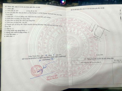 Lô góc KQH Hải Dương, Tp Huế. Cách cầu vượt biển Thuận An 800m