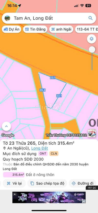 CHÍNH CHỦ  GỬI EM BÁN LÔ ĐẤT MẶT TIỀN 44 B  BÂY GIỜ LÀ ĐƯỜNG 996 C ,