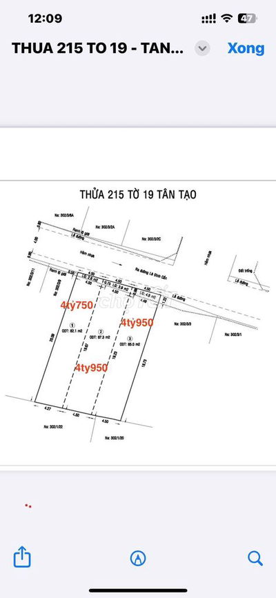 3 lô đất 4,5x20 hẻm 6m LÊ ĐÌNH Cẩn