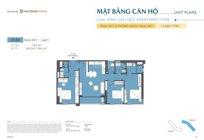 CĂN HỘ DUALKEY MÃ 05  MASTERISE HOMES ĐÀ NẴNG: CƠ HỘI ĐẦU TƯ HIẾM CÓ, VIEW SÔNG HÀN, PHÁO HOA.