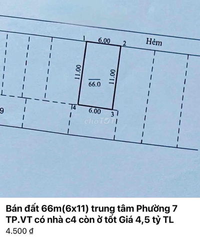 BÁN ĐẤT TẶNG NHÀ C4 còn ở tốt hẻm ôtô Morning PHƯỜNG 7 TP.VT GIÁ tốt