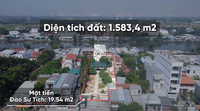 Đất nền kèm Biệt thự 4 lầu nở hậu MT Đào Sư Tích, Nhà Bè,1583m², 80 tỷ