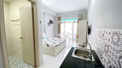 🏡🌈Cho thuê căn hộ quận 3_Gần tòa nhà Viettel_Có ban công_Full nội thất