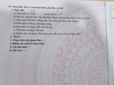 Đất thổ cư ở đô thị - thị trấn Hậu Nghĩa - Đức Hòa Long An
