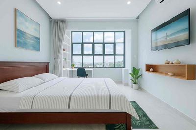 Căn hộ cao cấp mới 1Pn riêng biệt full NT cao cấp máy giặt, sấy riêng