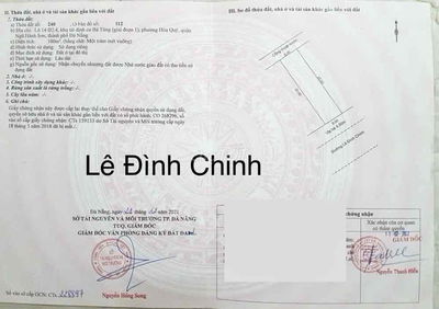 LÊ ĐÌNH CHINH - HOÀ QUÝ- ĐÀ NẴNG GIÁ RẺ 3tỷ 960 Đường: 7m5 lề 4m  🌱Di