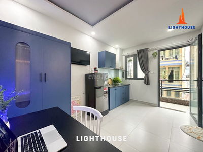 STUDIO BALCONY FULL  NT NGAY ĐH UEH, BÁCH KHOA, BẢO VỆ, THANG MÁY