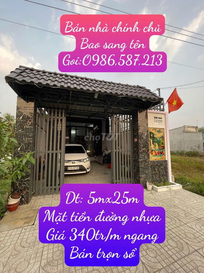 Bán Nhà Chính Chủ Mặt Tiền Giá 340tr/m Ngang (Bao Sang Tên)