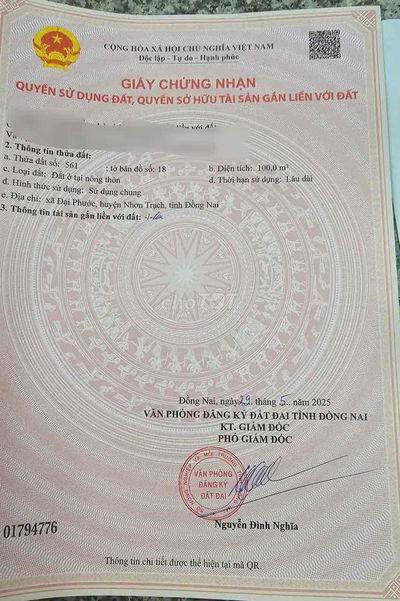 chủ kẹt tiền cần bán căn nhà cấp 4 xã đại phước đường xe tải