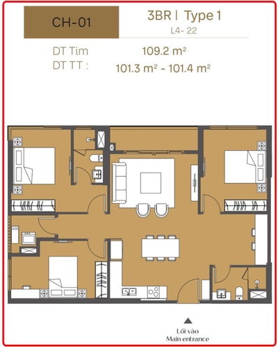 Căn 3PN ĐẸP NHẤT, GIÁ TỐT NHẤT Masteri trinity Square, Đơn giá 56tr/m2