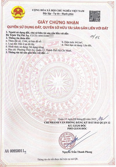 Bán đất sổ hồng riêng đường Lê Văn Khương, Thới An, Quận 12