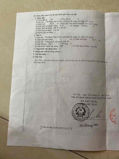 bán mặt tiền ngang 5m 176 Phạm văn chiêu p9 cấp 4+lửng  chỉ hơn 8tỷ