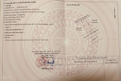 Bán 412m2, trục chính kinh doanh huyện lộ 74, Tề Lễ Tam Nông Phú Thọ, sổ đỏ chính chủ, giá rẻ