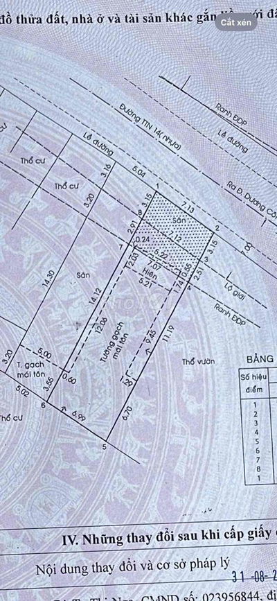 Nhà cấp 4 Shr 7x25m Sổ 165m MT đg Tân Thới Nhì 14 cách Dg Công Khi 50m