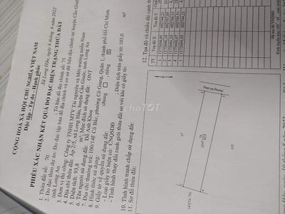 Chính chủ cần bán đất xã Long Hậu