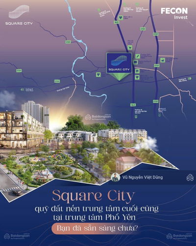 3 Suất ngoại giao giá chỉ 3x triệu /m2 dự án Square City khu Quảng Trường Vạn Xuân. Sổ đỏ lâu dài