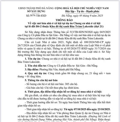 Mở Bán Đợt Cuối NOXH Bàu Tràm, Liên Chiểu, Đà Nẵng