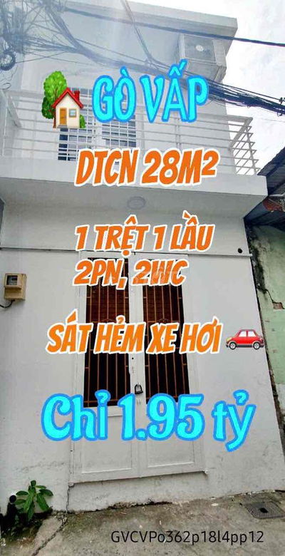🏡 Nhà xinh Phan Huy Ích GV, sát HXH, nở hậu, DTCN 28m², 1.95 tỷ