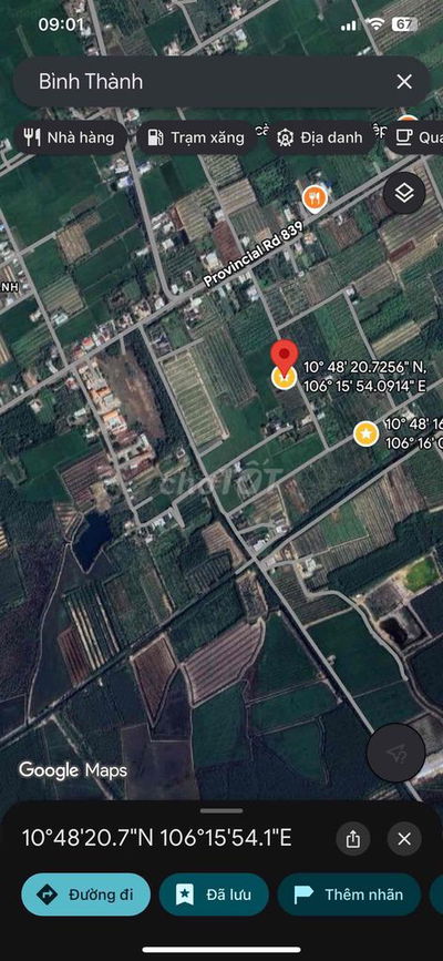 Bán 2 công đất MT ĐT 839, Bình Thành- Đức Huệ- Long An, giá 1 tỷ 7