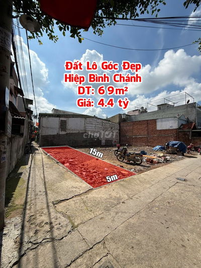 🔥 Lô Góc F0 - 69m2 Full Thổ Cư - 4 tỷ 4 - Hiệp Bình Chánh