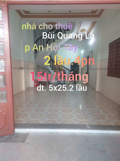 Nhà cho thuê đường Bùi Quang Là , p An Hội Tây. HCM 125m2 . 2 lầu