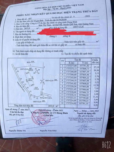 Bán nhanh lô Quế Mỹ 2652 m2 giá đầu tư  phù hợp phân lô, tách thửa