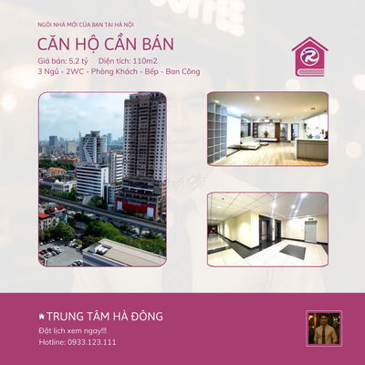 Bán Chung cư 3 Ngủ trung tâm Hà Đông – ở ngay, tiện ích đủ đầy 5,2 tỷ.