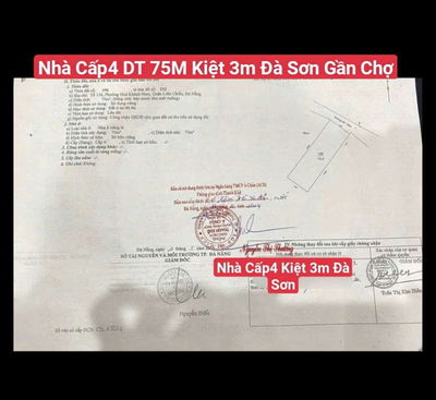 NHÀ CẤP4 DT 75M KIỆT 3M ĐÀ SƠN☘️GẦNCHỢ🤝