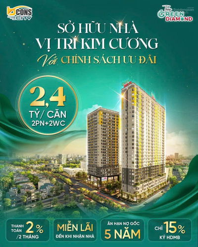 CHỈ VỚI 579 TRIỆU SỞ HỮU CĂN HỘ BCONS 2PN THIẾT KẾ KÍNH BO GÓC PANORAMA, NGAY LÀNG ĐH. CK ĐẾN 6%