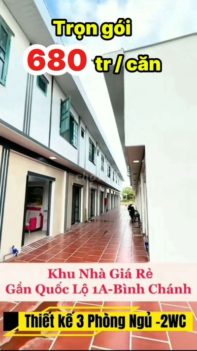Nhà mới 2 phòng ngủ, full nội thất chỉ 680tr. Cách Chợ Bình Chánh 3km