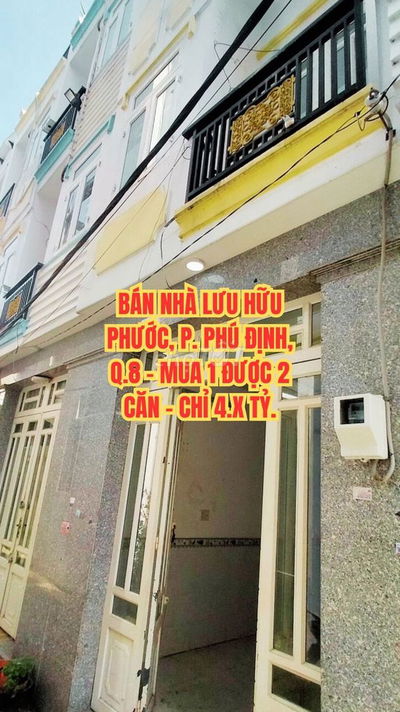 🔥 BÁN NHÀ LƯU HỮU PHƯỚC, P.15, Q.8 - MUA 1 ĐƯỢC 2 CĂN - CHỈ 4.X TỶ.