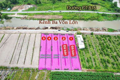 Đất vườn hai mặt tiền TL 816 và mặt tiền view kênh dt 1000m giá 1tỷ650