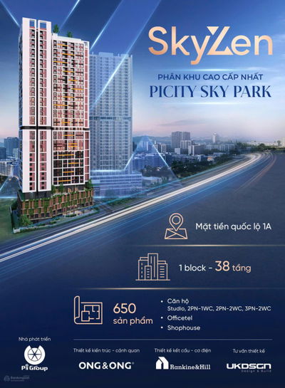 Giỏ hàng suất nội bộ F0 phân khu Skyzen Picity Sky Park 09/2025 - Giá thật, CK cao nhất, full NT