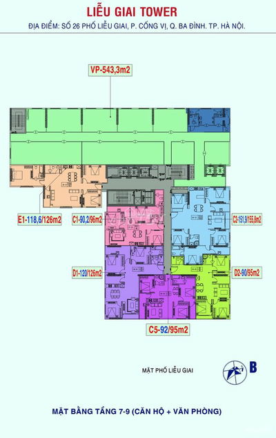 căn hộ Liễu Giai Tower 26 Liễu Giai,133m2, 3PN, 2wc. Giá 25tr, full đồ