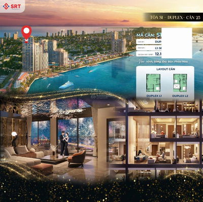 Duplex tầng cao Sun Symphony Residence - View Sông Hàn, Biển, Bán đảo Sơn Trà, cầu Thuận Phước