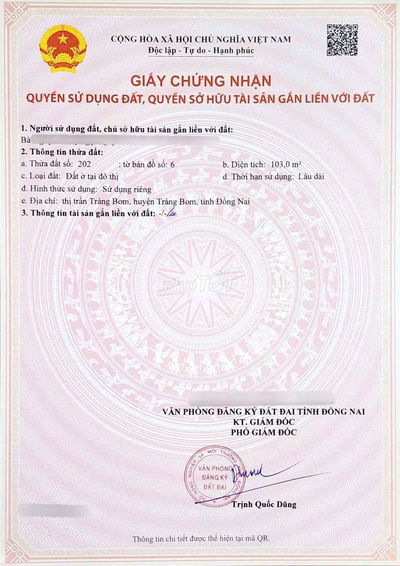 LÔ ĐẤT CỰC NGỘP NGAY TRUNG TÂM THỊ TRẤN TRẢNG BOM ĐỒNG NAI DÂN CƯ KÍN