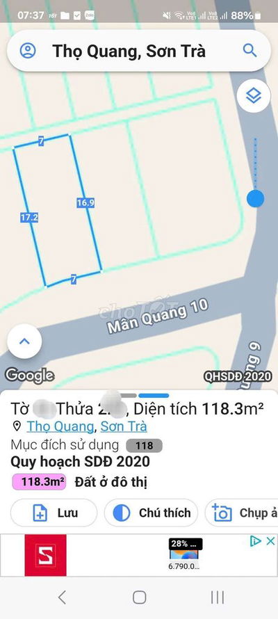 Chủ cần bán lô đất đẹp view công viên Mân Quang 10, Sơn