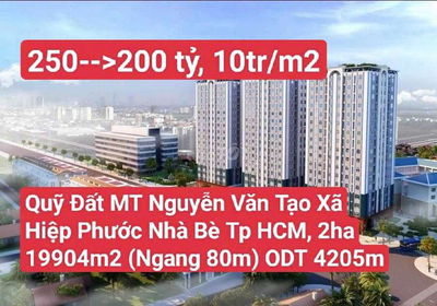 Quỹ Đất Mặt Tiền Nguyễn Văn Tạo Xã Hiệp Phước, Nhà Bè Tp HCM