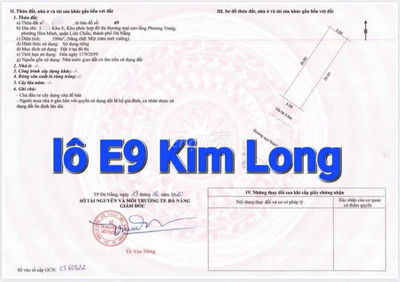 Bán lô đất Hoà phú 27 - khu E Kim Long . Sạch đẹp