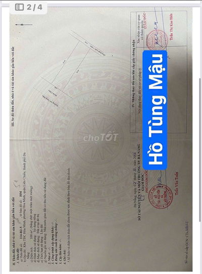 Bán Đất Mặt Tiền Hồ Tùng Mậu...