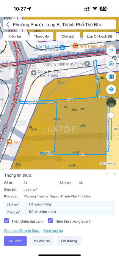 LÔ ĐẤT ĐẸP GIÁ RẺ - CHỈ 3.05 TỶ - NGUYỄN DUY TRINH