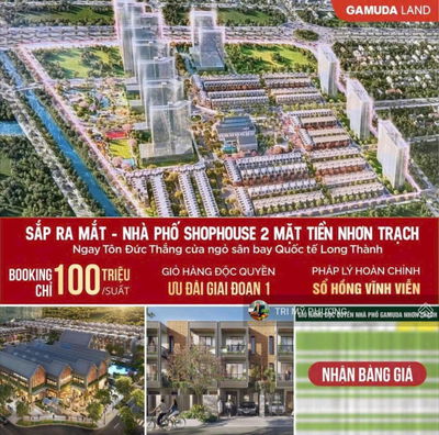 Spring ville - bán nhà phố + shophouse kinh doanh - sân bay quốc tế Long Thành - CĐT Gamuda Land