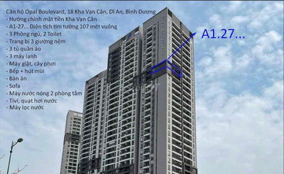 căn hộ TMDV OPAL BOULEVARD-DĨ AN số 18 Kha Vạn Cân 107m2 3PM-2WC