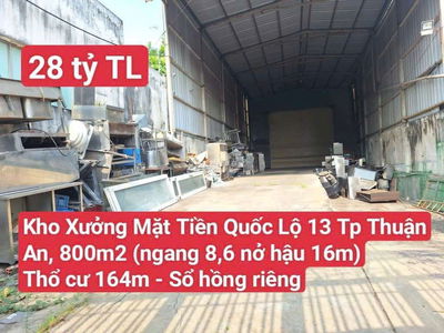 🆘 Kho Xưởng Mặt Tiền Kinh Doanh Quốc Lộ 13, P. Lái Thiêu Tp HCM