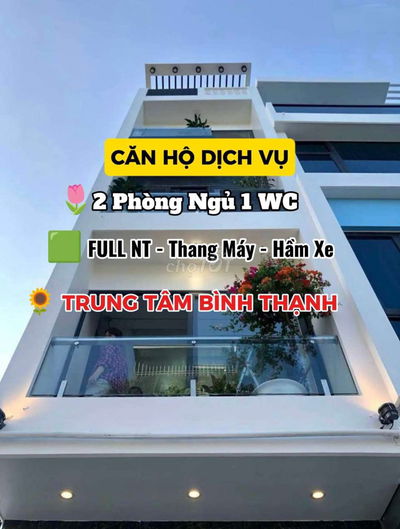 🟥 Căn Hộ 2 PN Full Nội Thất, Cửa Sổ Lớn Thoáng Mát. Thang Máy, Hầm Xe
