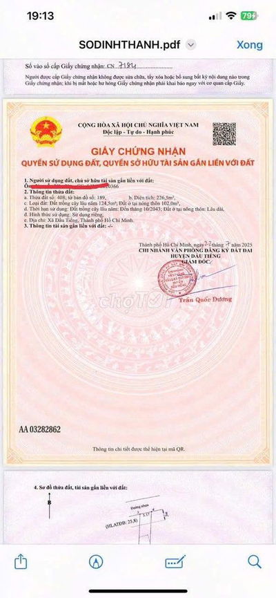 Chính chủ, bán gấp lô đất vị trí đẹp Dầu Tiếng - Bình Dương