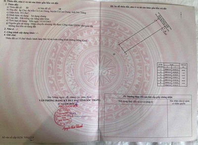 Cần bán gấp đất Cù Lao Dung Sóc Trăng