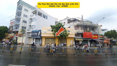 Cho thuê nhà mặt tiền Lũy Bán Bích- NGANG 12M - 16TRIỆU
