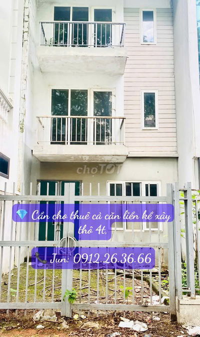 💎 Cần cho thuê cả căn liền kề xây thô 4t, diện tích mỗi sàn 110m2